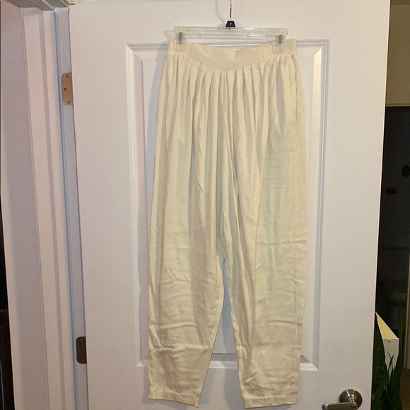 Vintage HMJ Cream Pleated Pants - sweatpants material - XL - Picture 1 of 4